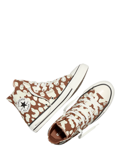 Converse Chuck Taylor All Star Cow Print Hi-Top Trainers, Unearthed/Egret - view 2, Unearthed/Egret