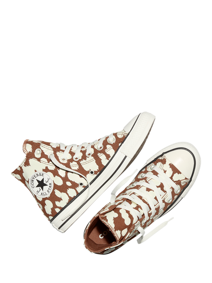 Converse Chuck Taylor All Star Cow Print Hi-Top Trainers, Unearthed/Egret - view 2, Unearthed/Egret