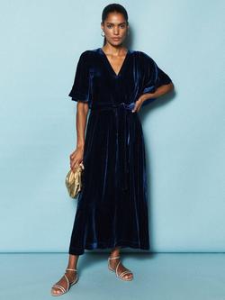 NRBY Kennedy Cape Velvet Dress, Midnight, Midnight