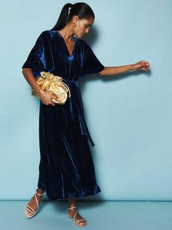 NRBY Kennedy Cape Velvet Dress, Midnight - view 2, Midnight