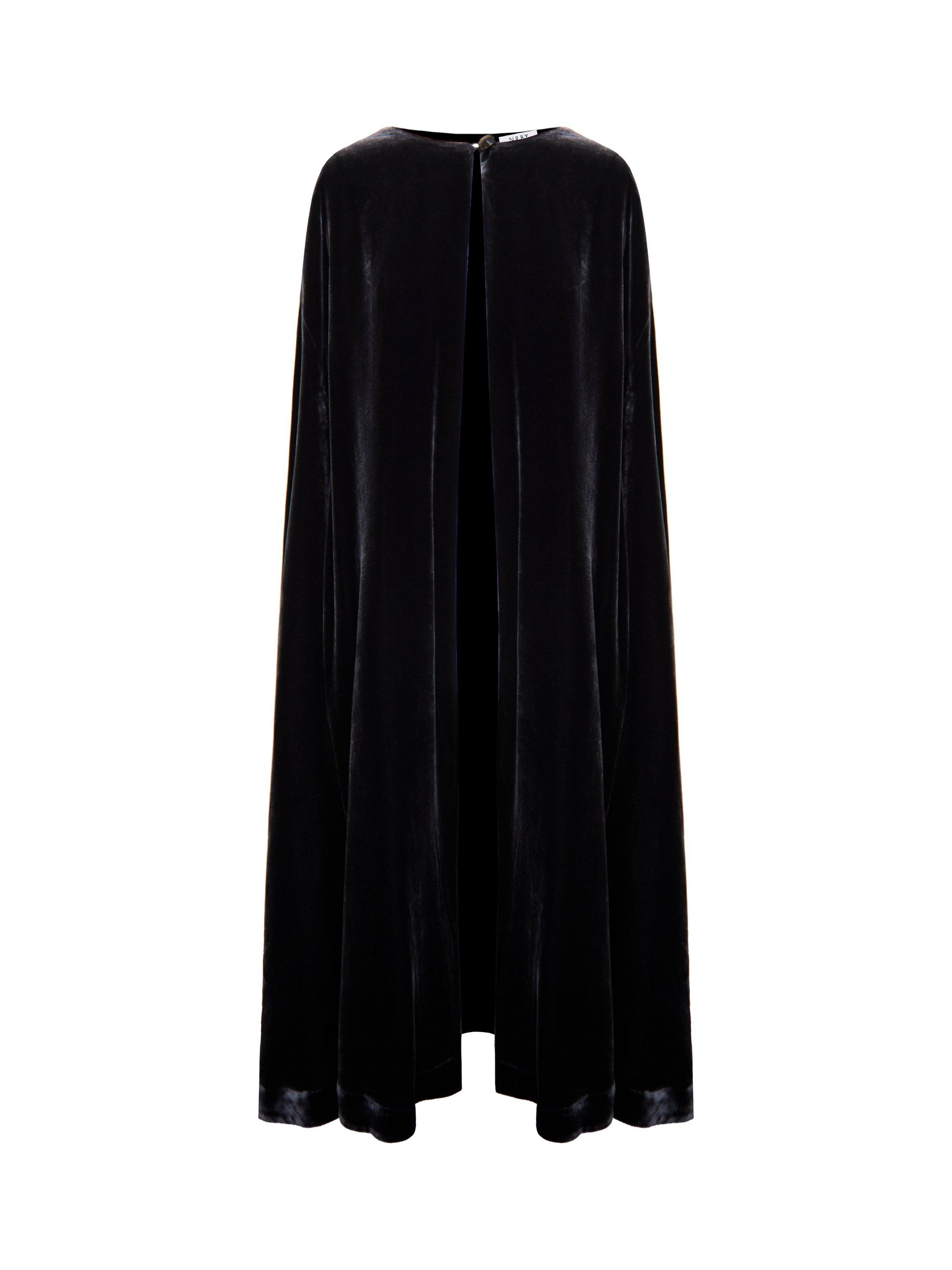Product image 9 of 10, which shows NRBY Marion Long Velvet Cape, Carbon, One Size