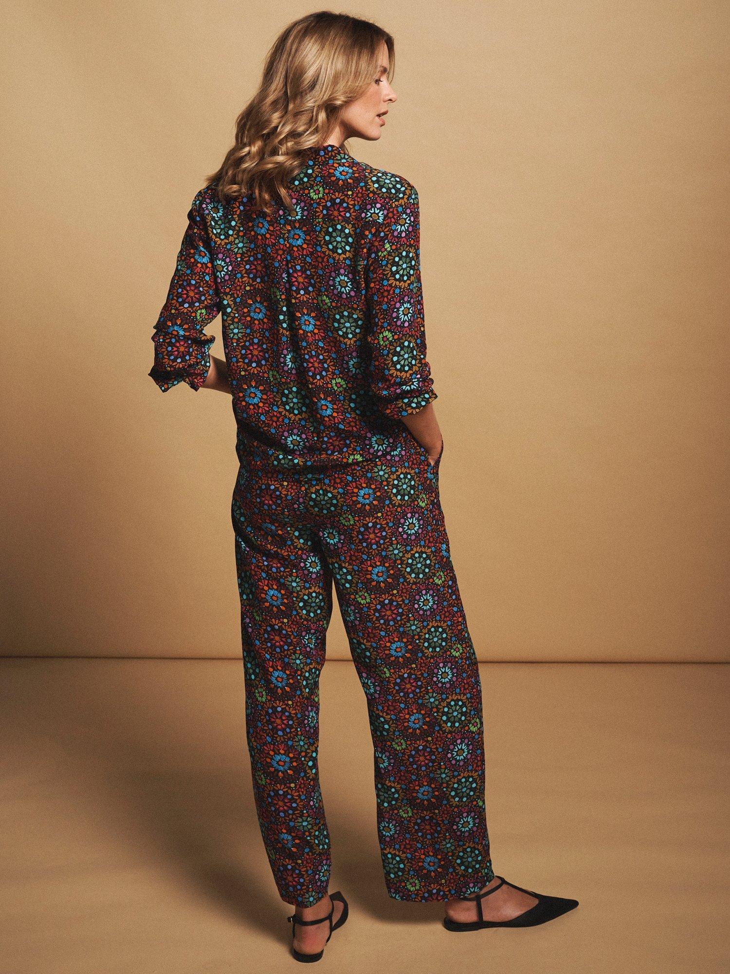 Product image 5 of 5, which shows NRBY Chiara Kaleidoscope Pure Silk Shirt, Multi, XS