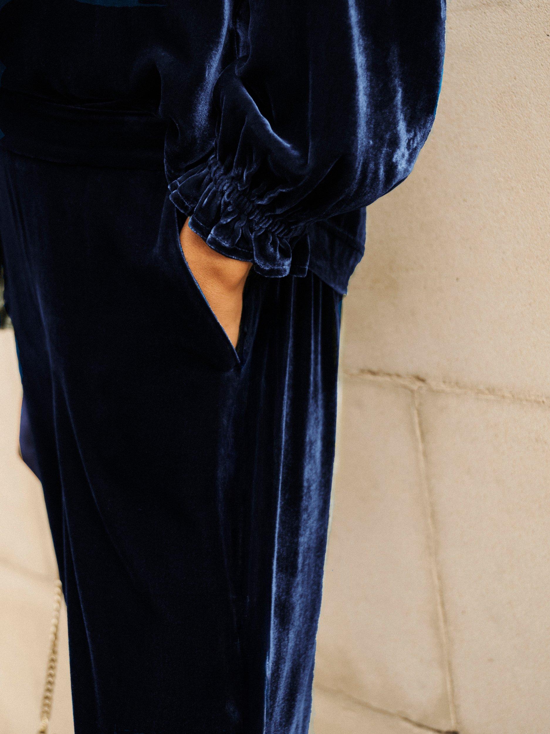 Product image 7 of 8, which shows NRBY Nikki Velvet Top, Midnight, XS