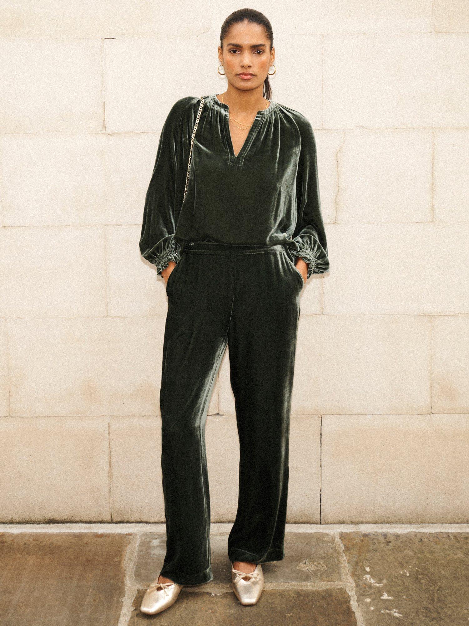 Product image 2 of 7, which shows NRBY Nikki Velvet Top, Khaki, L