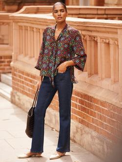 NRBY Aubree Print Pure Silk Top, Multi, Multi