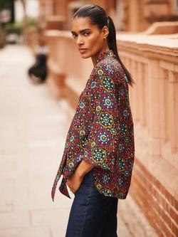 NRBY Aubree Print Pure Silk Top, Multi - view 2, Multi