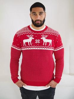 The Little Tailor Mens Fairisle Christmas Jumper, Red