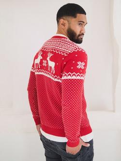 The Little Tailor Mens Fairisle Christmas Jumper - view 2, Red