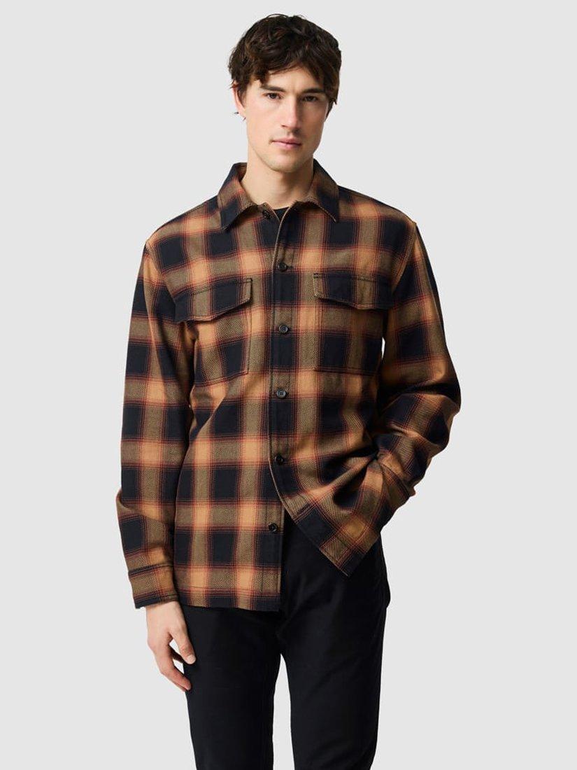 Product image 1 of 4, which shows Rodd & Gunn Bennets Cotton Regular Fit Check Shirt, Lava, L
