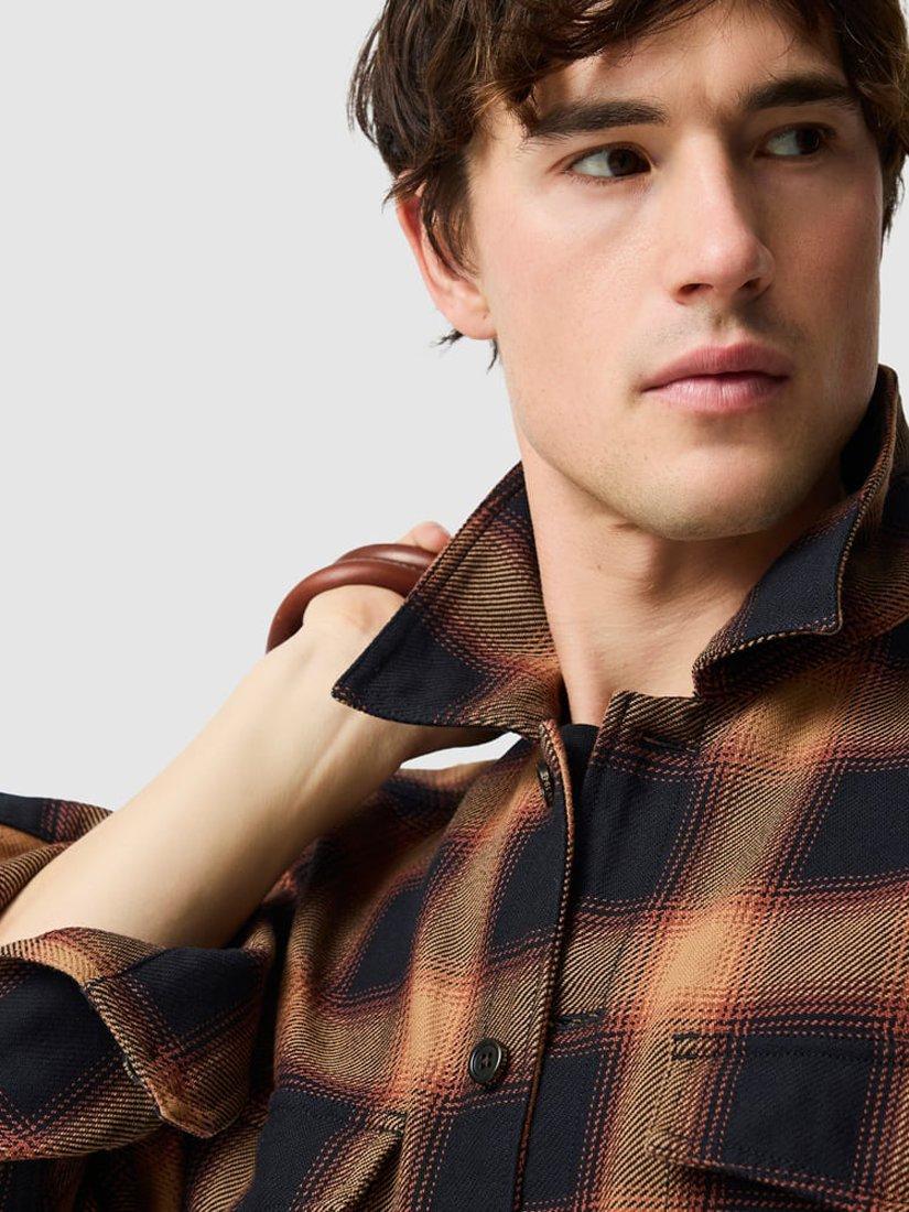 Product image 4 of 4, which shows Rodd & Gunn Bennets Cotton Regular Fit Check Shirt, Lava, L
