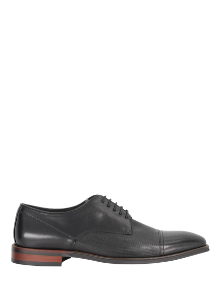 Dune London Stones Leather Derby Shoes, Black