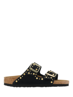Birkenstock Arizona Rivet Suede Sandals, Black, Black