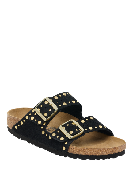 Birkenstock Arizona Rivet Suede Sandals, Black - view 2, Black