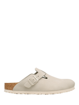 Birkenstock Boston Buckle Suede Clogs, Oyster
