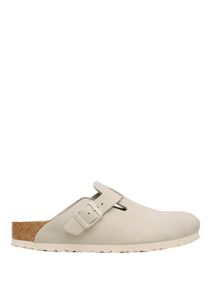 Birkenstock Boston Buckle Suede Clogs, Oyster, Oyster