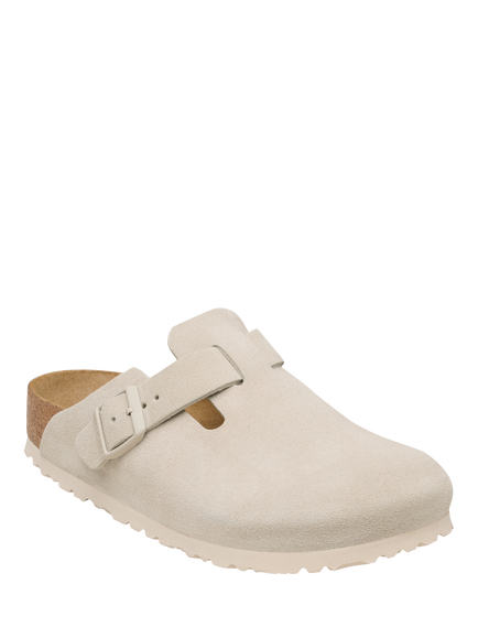 Birkenstock Boston Buckle Suede Clogs, Oyster - view 2, Oyster