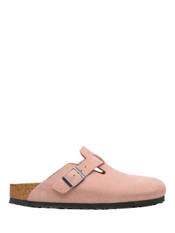 Birkenstock Boston Buckle Suede Clogs, Pink Clay, Pink Clay