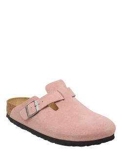 Birkenstock Boston Buckle Suede Clogs, Pink Clay - view 2, Pink Clay