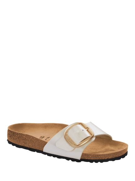 Birkenstock Madrid Birko-Flor Big Buckle Sandals, Pearl - view 2, Pearl