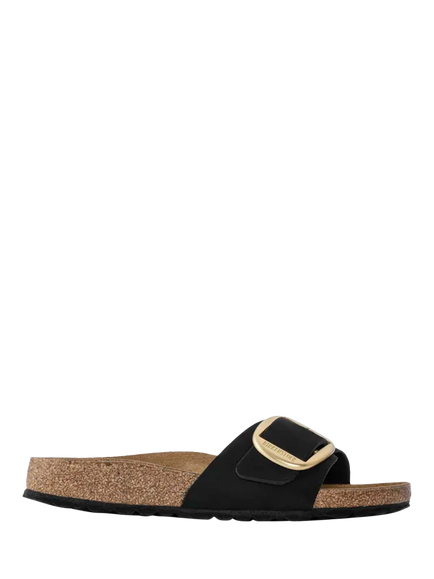 Birkenstock Madrid Leather Big Buckle Sandals, Black, Black