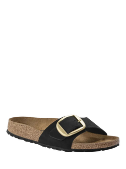 Birkenstock Madrid Leather Big Buckle Sandals, Black - view 2, Black
