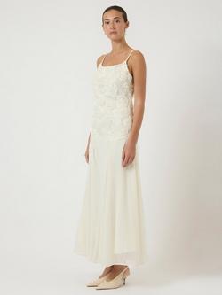 YAS Feodora Floral Textured Wedding Dress, White - view 2, White