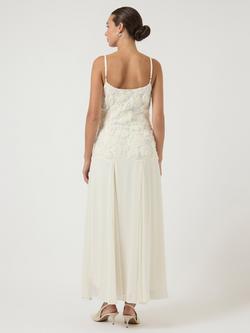 YAS Feodora Floral Textured Wedding Dress, White - view 2, White