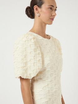 YAS Miamaja Textured Wedding Dress, White - view 2, White