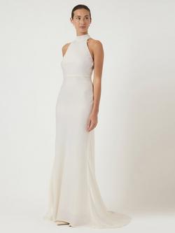 YAS Dottea Halterneck Wedding Dress, White - view 2, White