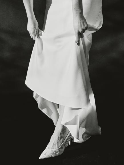 YAS Dottea Halterneck Wedding Dress, White - view 2, White