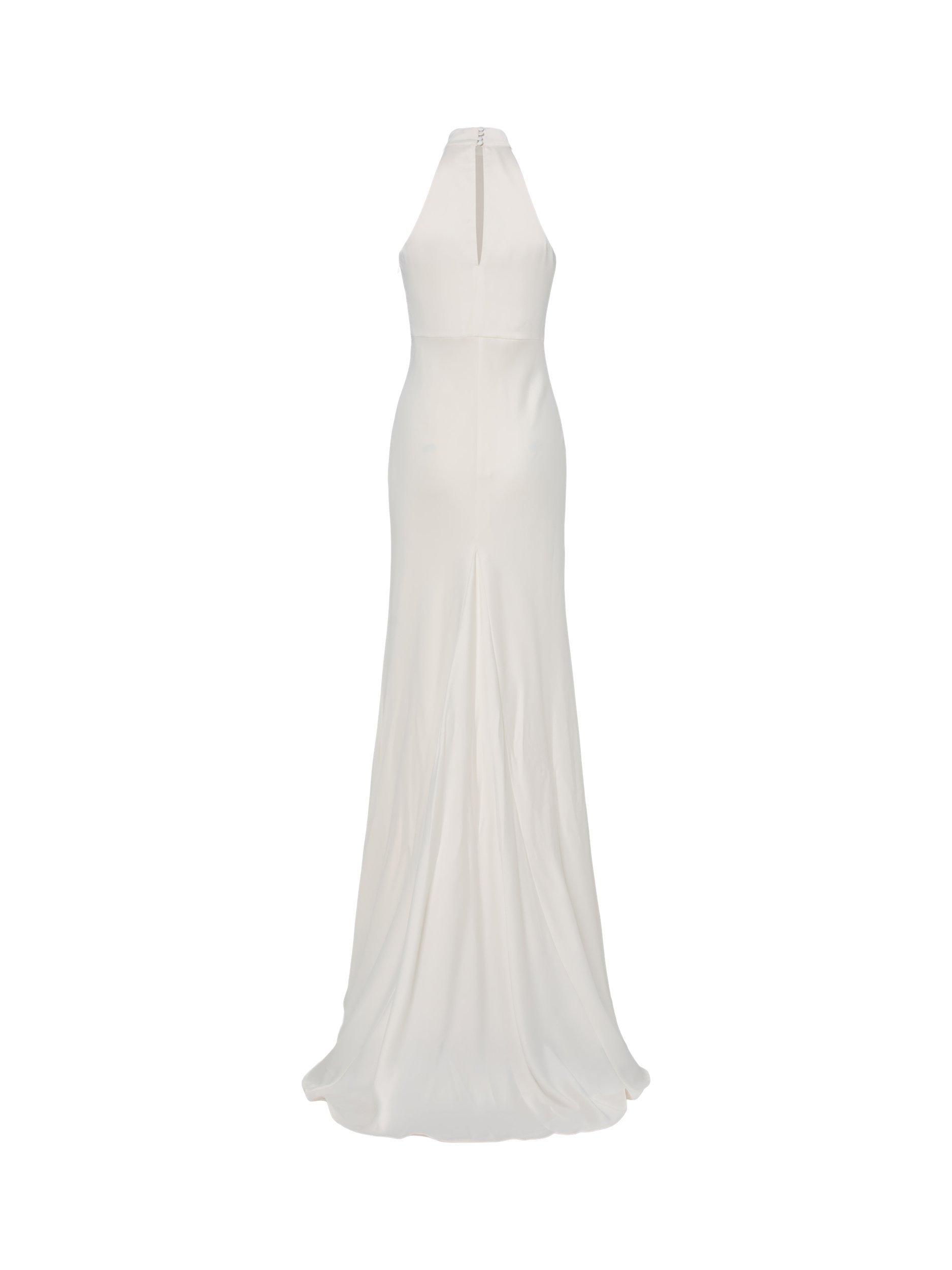 Product image 8 of 8, which shows YAS Dottea Halterneck Wedding Dress, White, 6