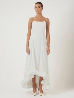 YAS Ruffle Trim Wedding Dress, Gardenia, Gardenia