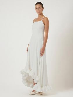 YAS Ruffle Trim Wedding Dress, Gardenia - view 2, Gardenia