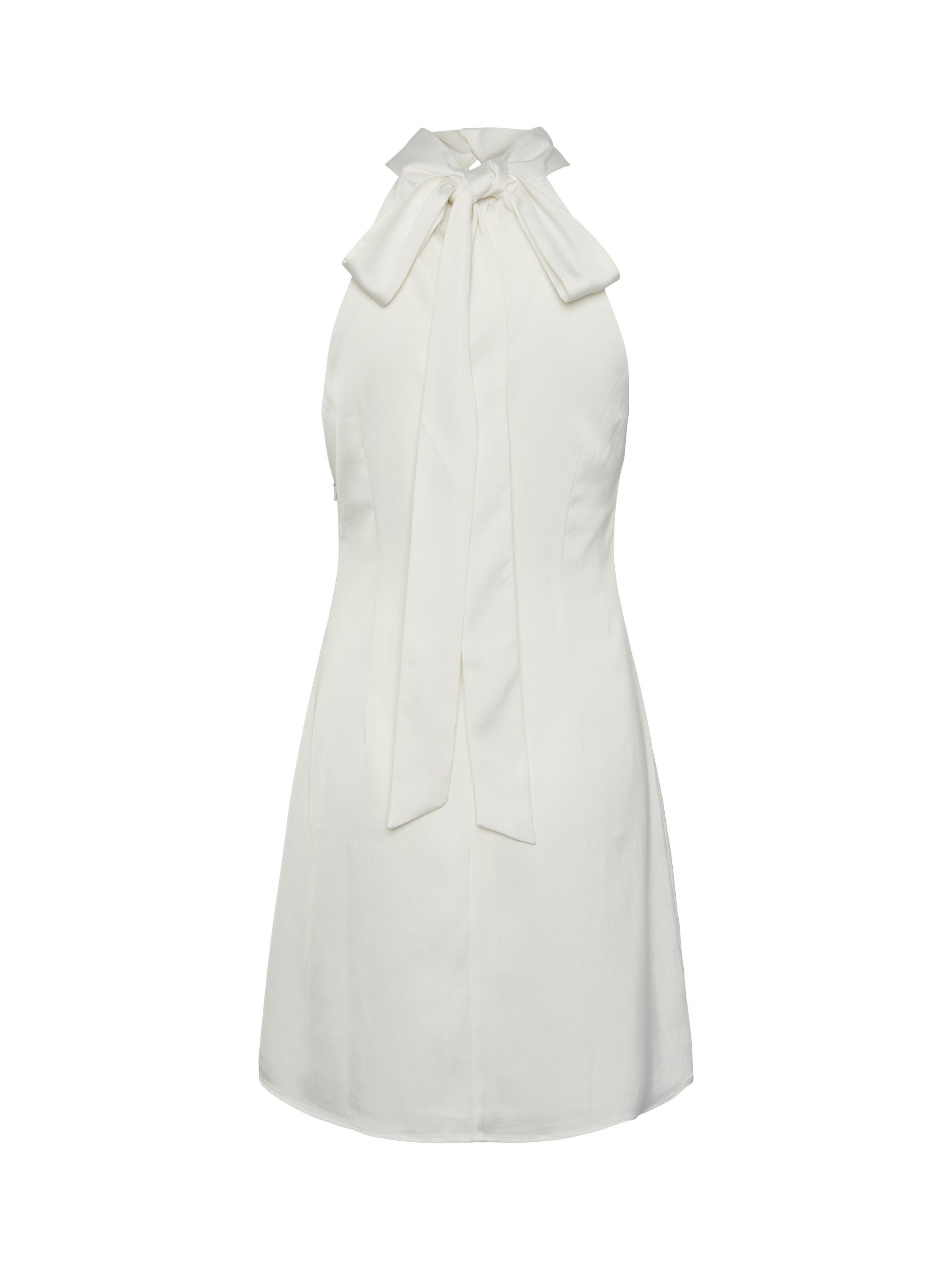 Product image 1 of 2, which shows YAS Dottea Halterneck Mini Wedding Dress, White, 6