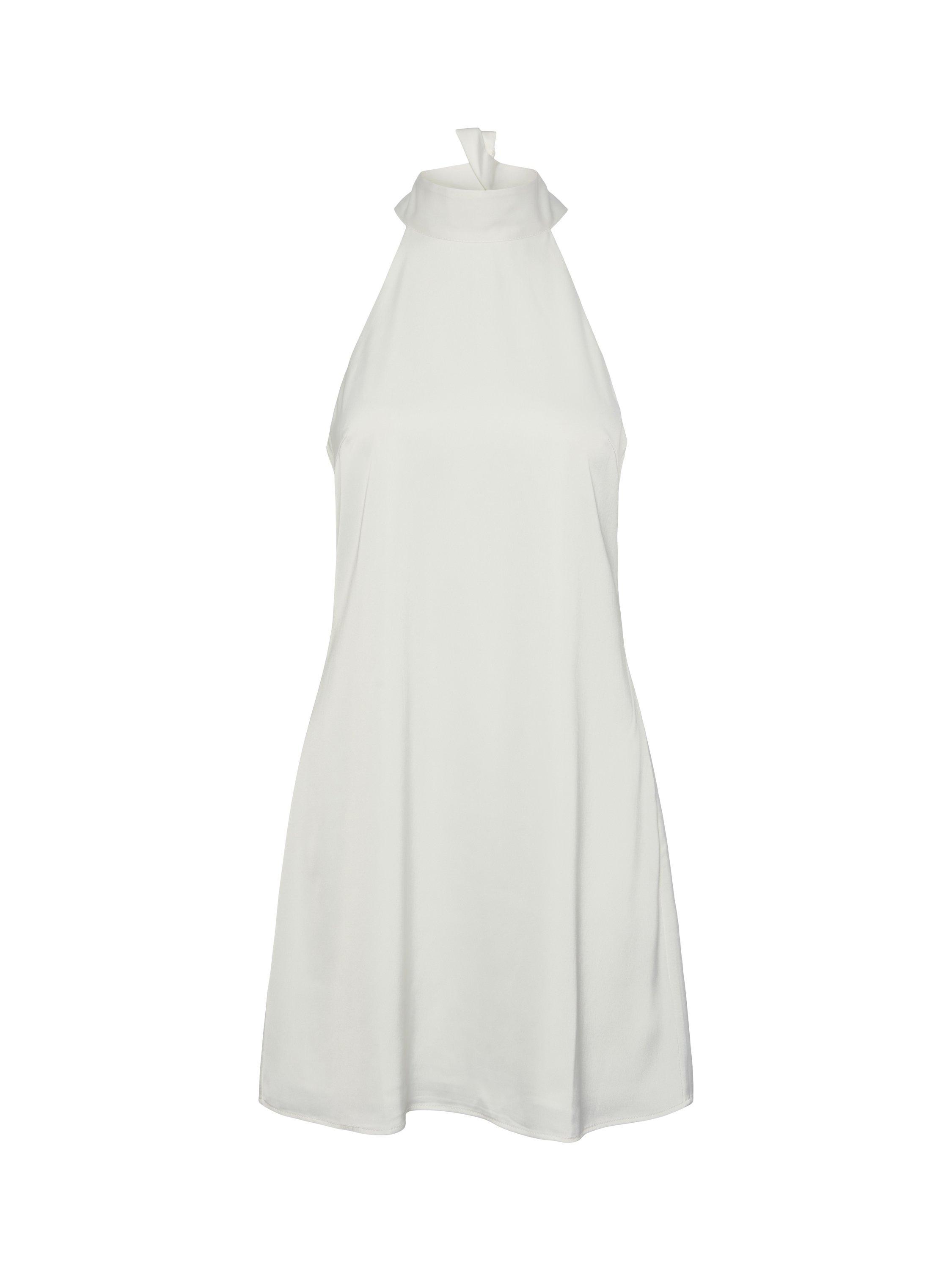 Product image 2 of 2, which shows YAS Dottea Halterneck Mini Wedding Dress, White, 6