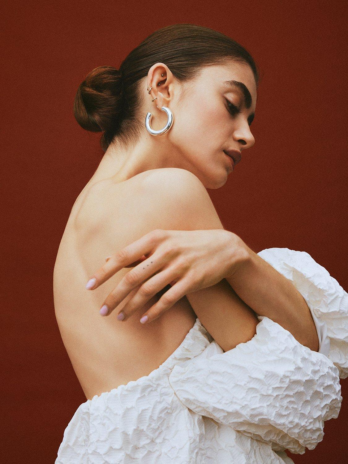 Product image 3 of 5, which shows YAS Rinea Textured Wedding Dress, White, 6