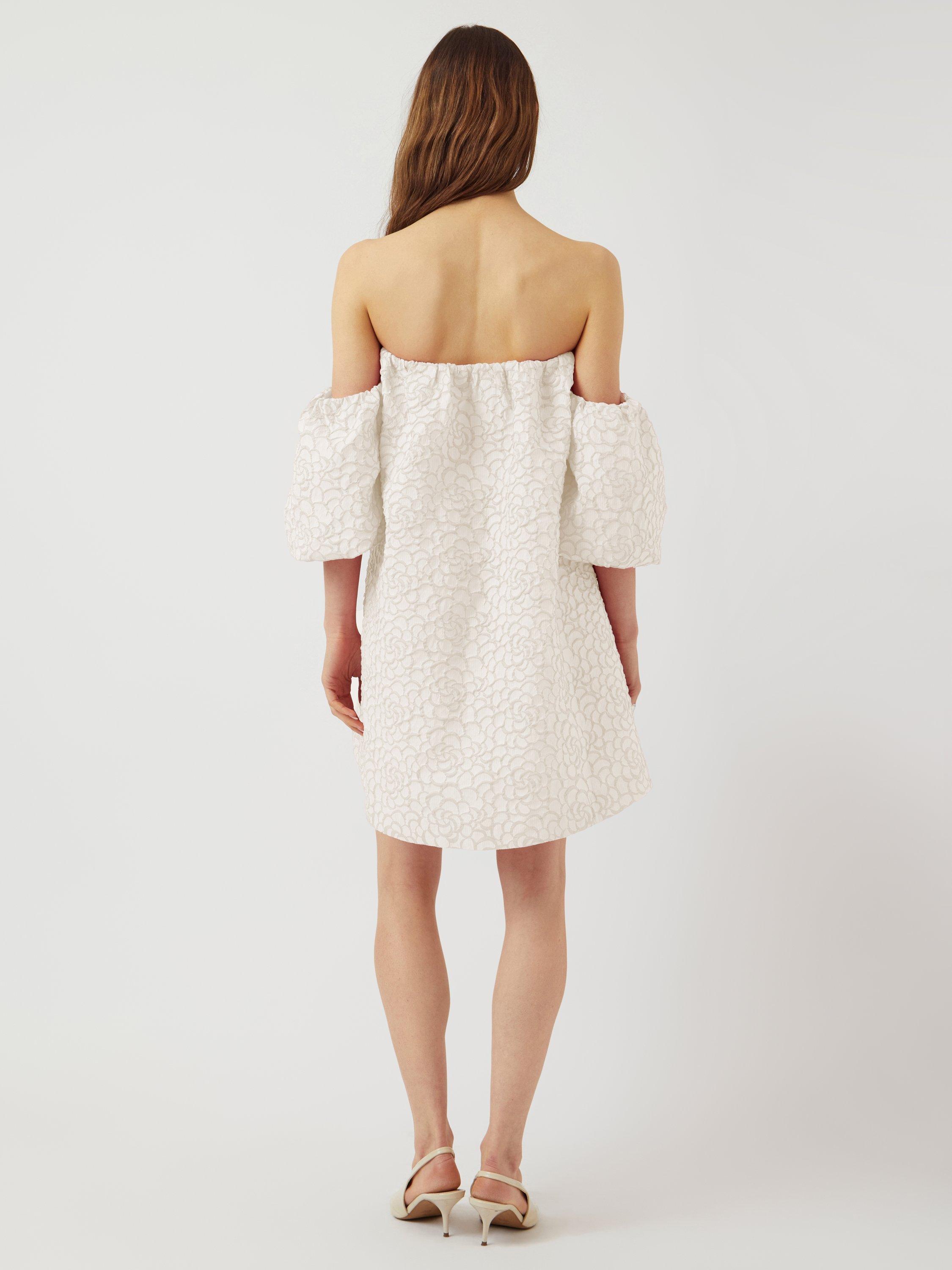 Product image 5 of 5, which shows YAS Rinea Textured Wedding Dress, White, 6