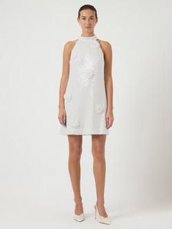 YAS Rose Sequin Wedding Dress, White, White