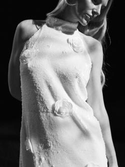 YAS Rose Sequin Wedding Dress, White, White