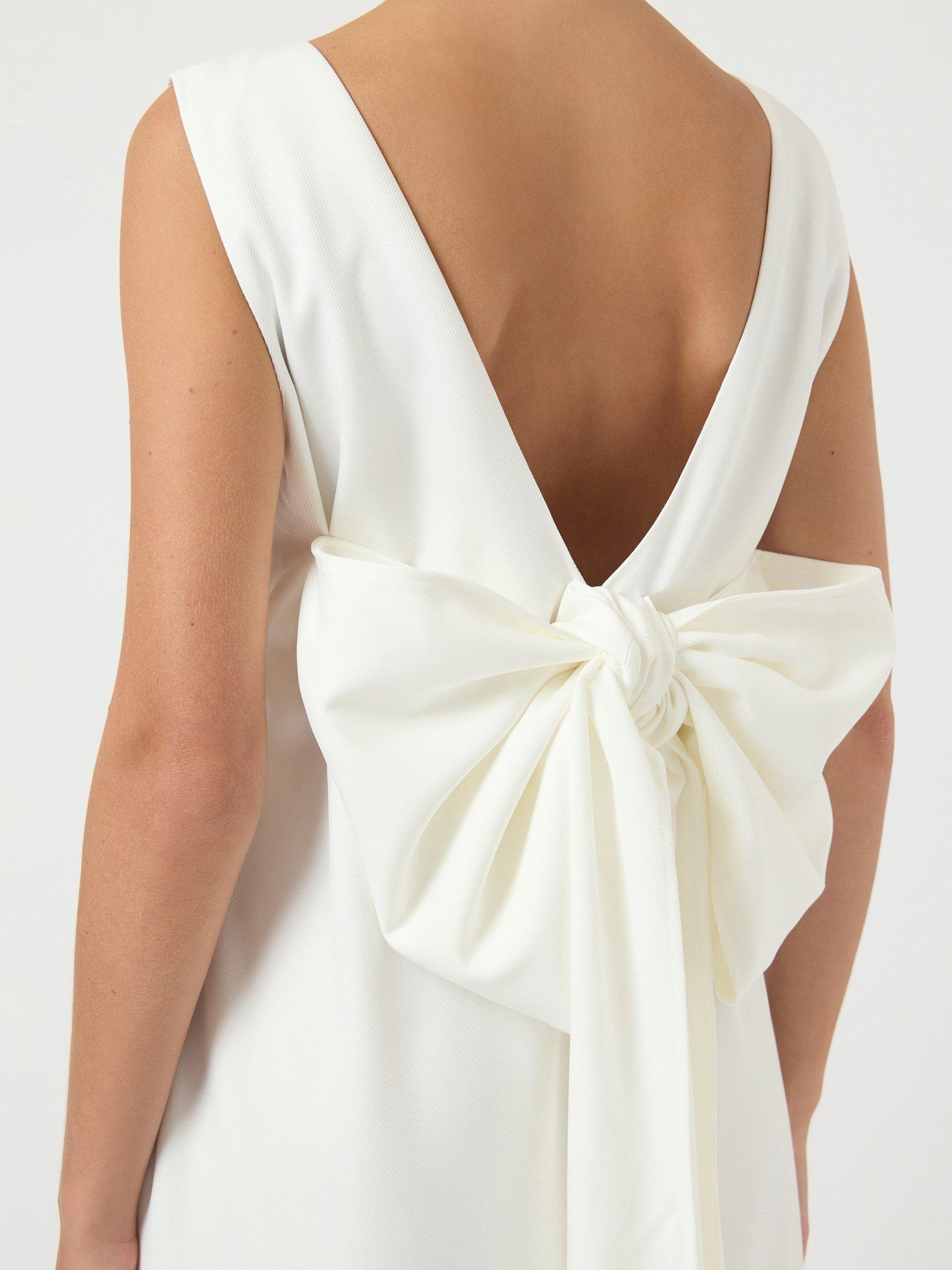 Product image 3 of 7, which shows YAS Sally Bow Back Wedding Dress, White, 6