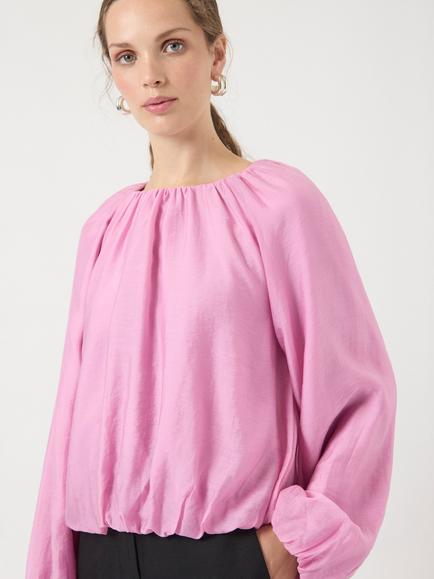 YAS Vallo Crew Neck Balloon Sleeve Blouse - view 2, Pink