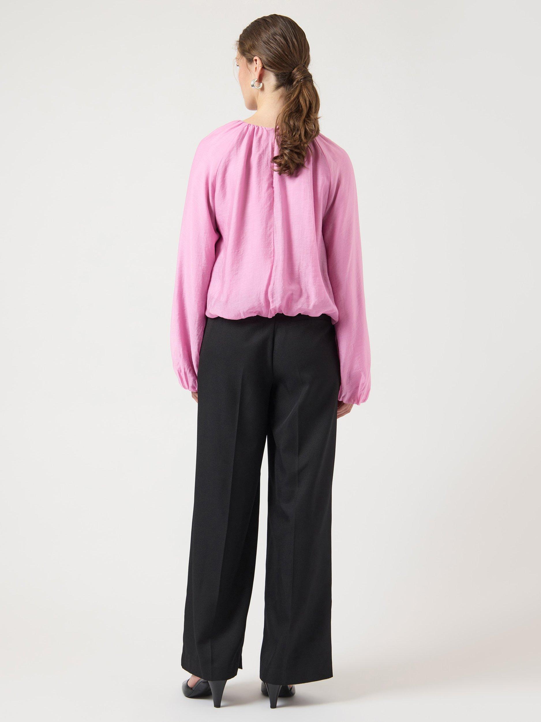 Product image 4 of 6, which shows YAS Vallo Crew Neck Balloon Sleeve Blouse , Pink, 6