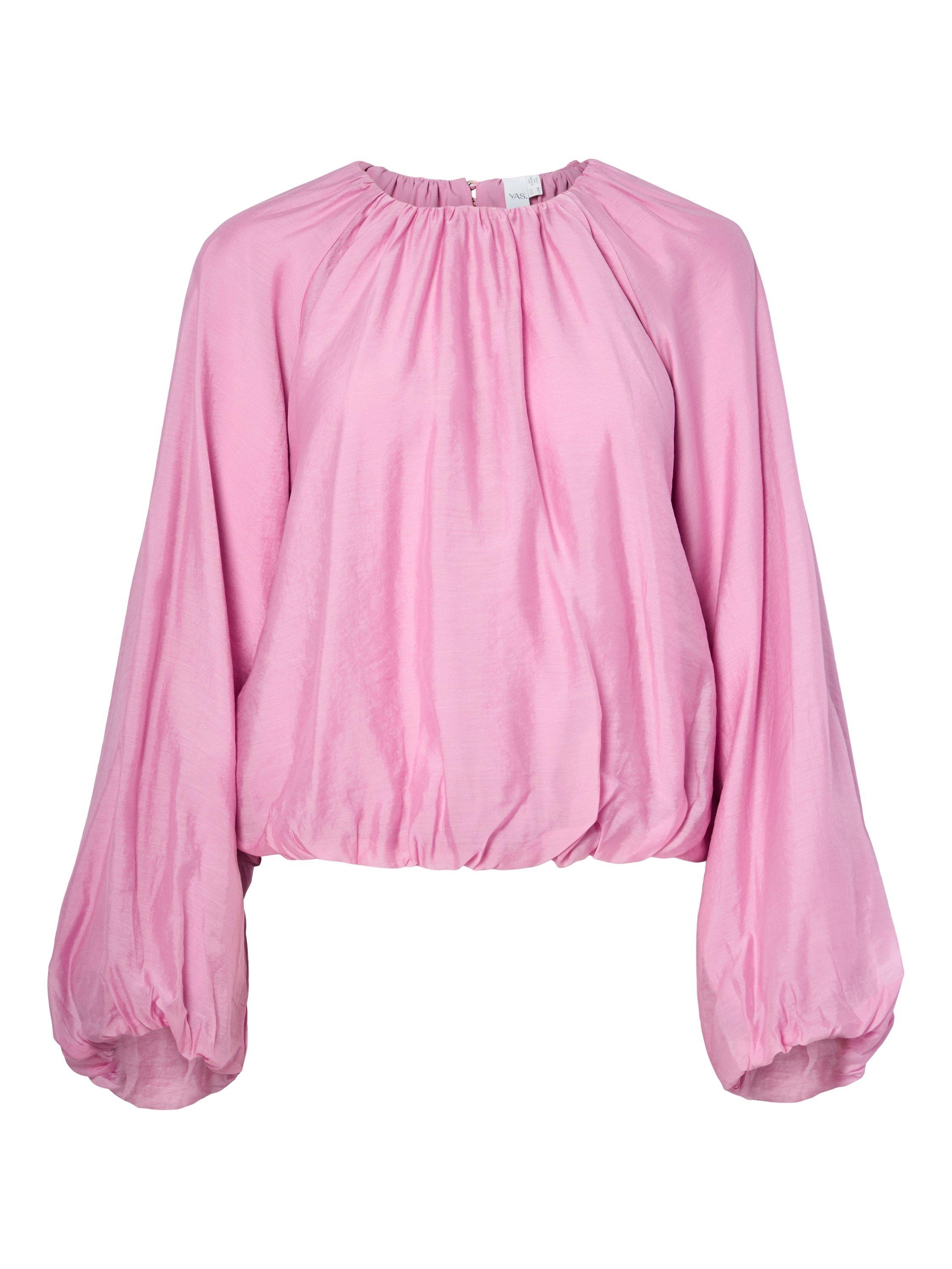 Product image 5 of 6, which shows YAS Vallo Crew Neck Balloon Sleeve Blouse , Pink, 6