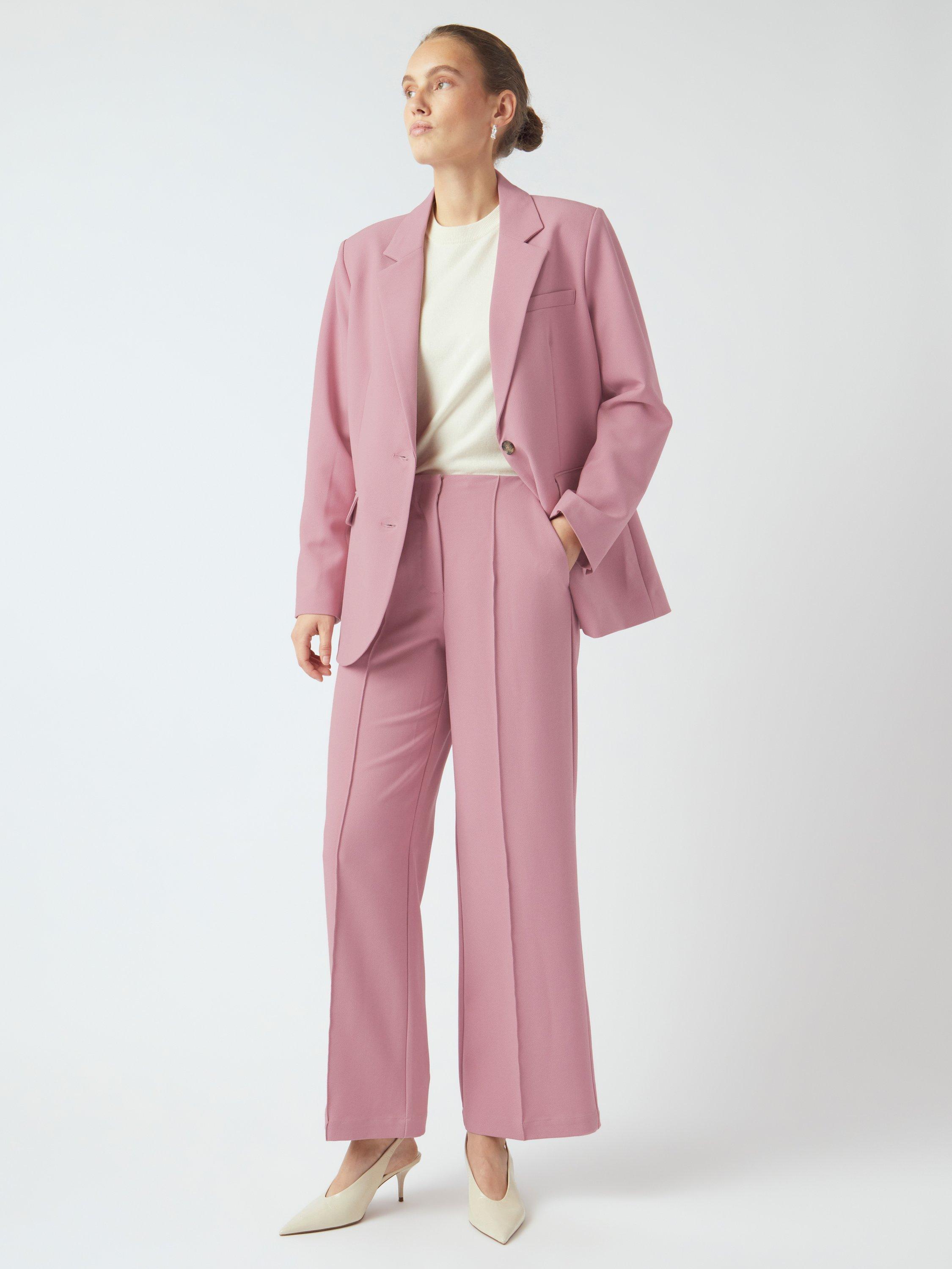 Product image 1 of 6, which shows YAS Reema High Rise Tailored Straight Trousers, Pink, 6