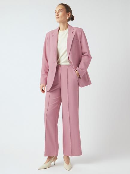 YAS Reema High Rise Tailored Straight Trousers, Pink