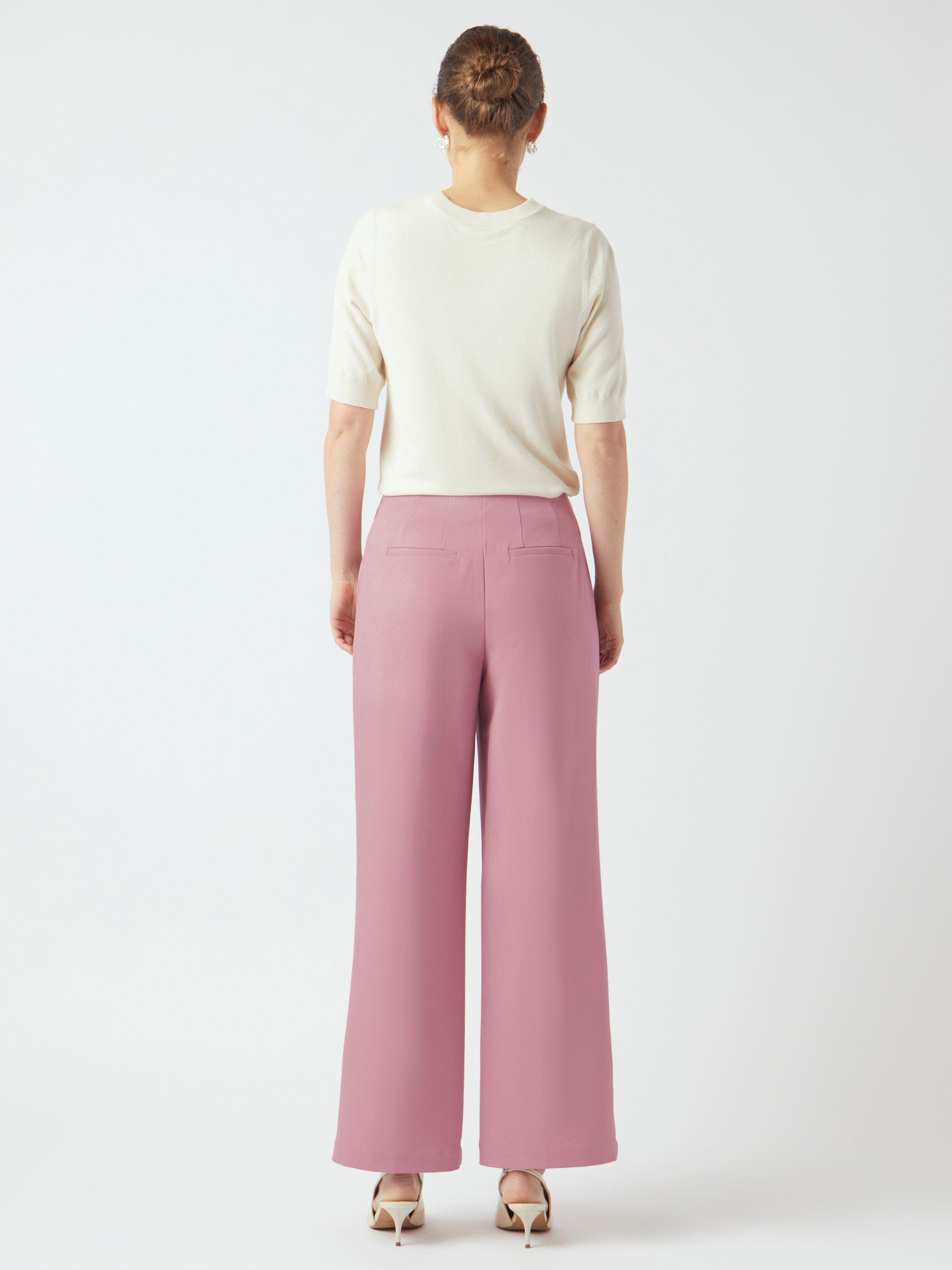 Product image 4 of 6, which shows YAS Reema High Rise Tailored Straight Trousers, Pink, 6