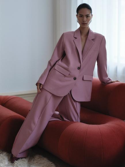 YAS Reema Tailored Single Breasted Blazer - view 2, Pink