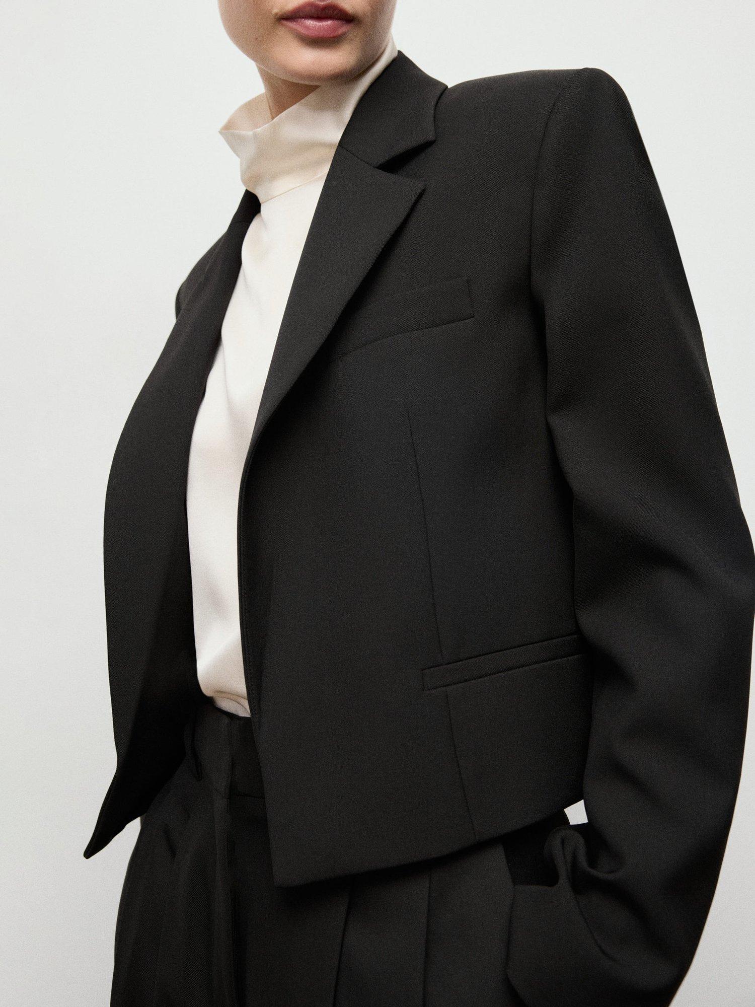Product image 2 of 8, which shows Mango Americana Garbo Single Breasted Blazer, Black, L