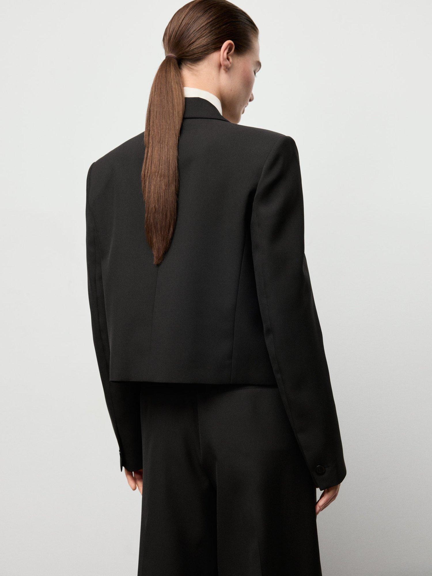 Product image 4 of 8, which shows Mango Americana Garbo Single Breasted Blazer, Black, L