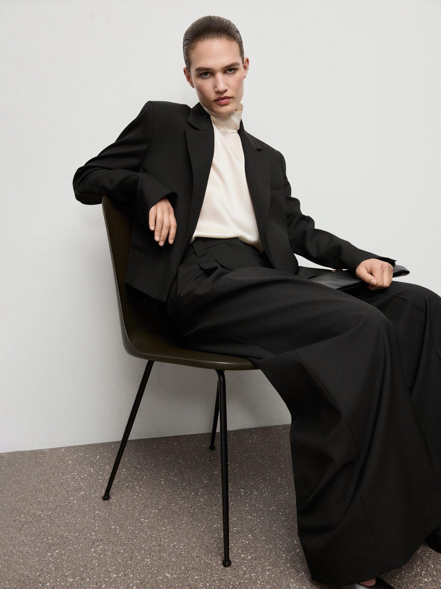 Product image 7 of 8, which shows Mango Americana Garbo Single Breasted Blazer, Black, L